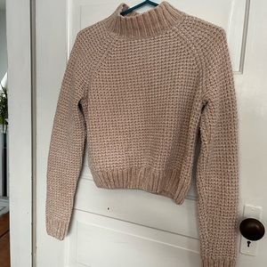 H&M oatmeal mock neck sweater